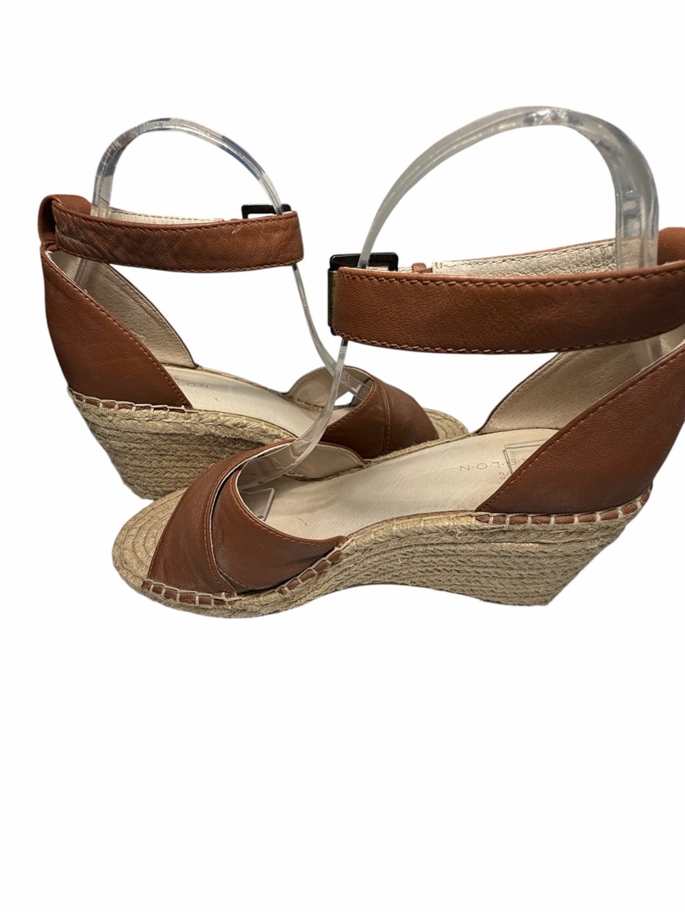Caslon Brown Leather Espadrille Wedge Sandals Sz 8.5